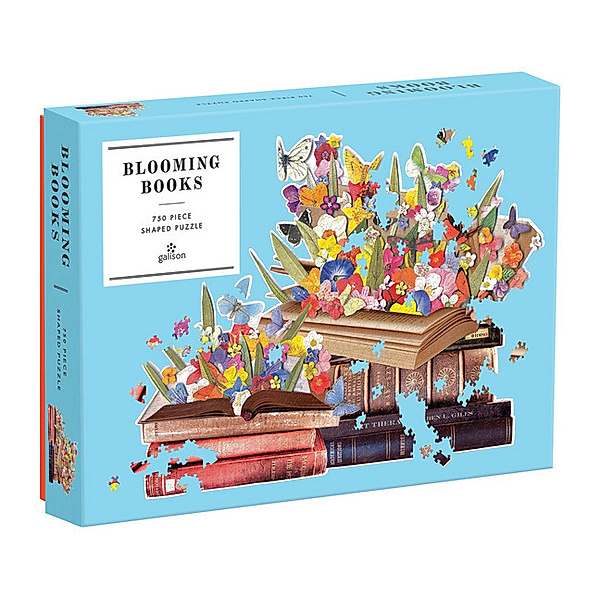 Galison Wonder Books - Blooming Books 750 Piece Shaped Puzzle, Ben Galison