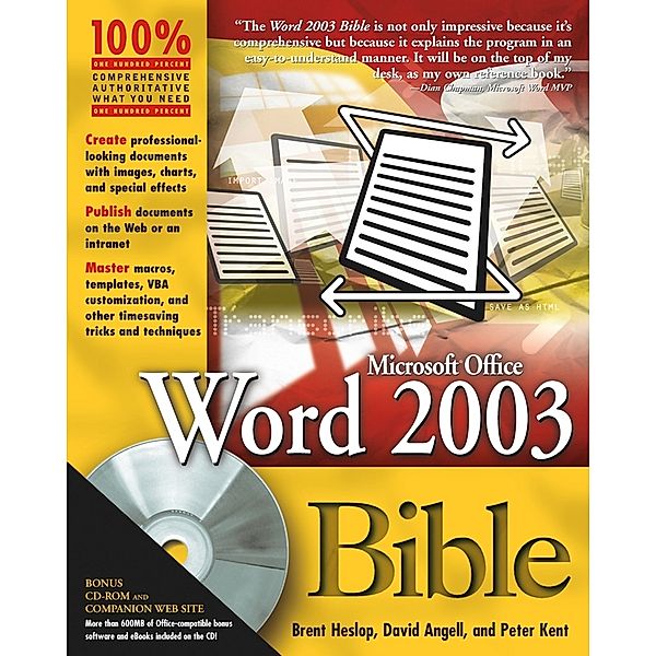 Word 2003 Bible, Peter Kent, David Angell