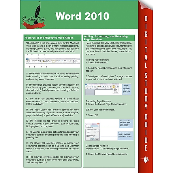 Word 2010, Pamphlet Master