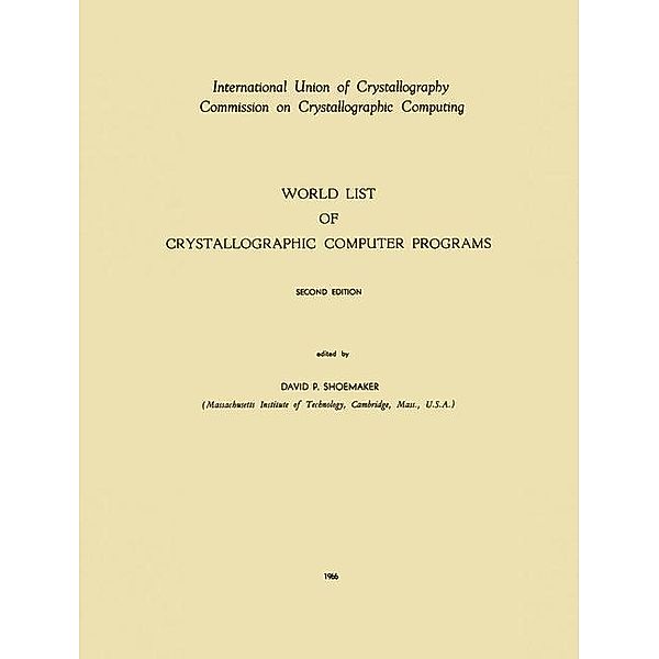 World List of Crystallographic Computer Programs