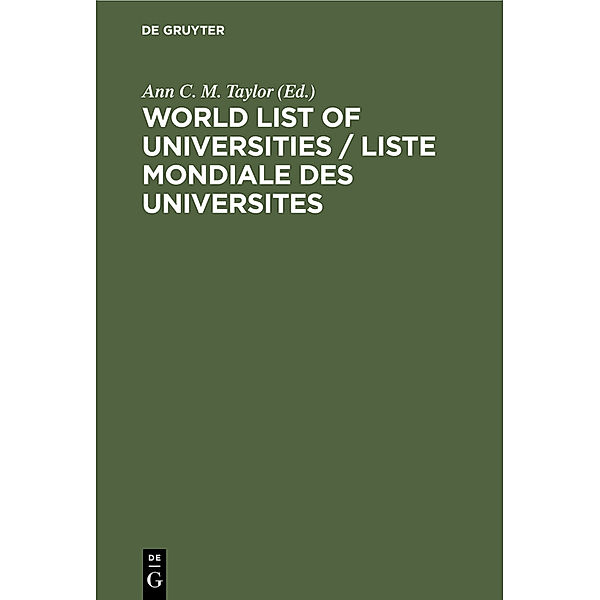 World List of Universities / Liste Mondiale des Universites