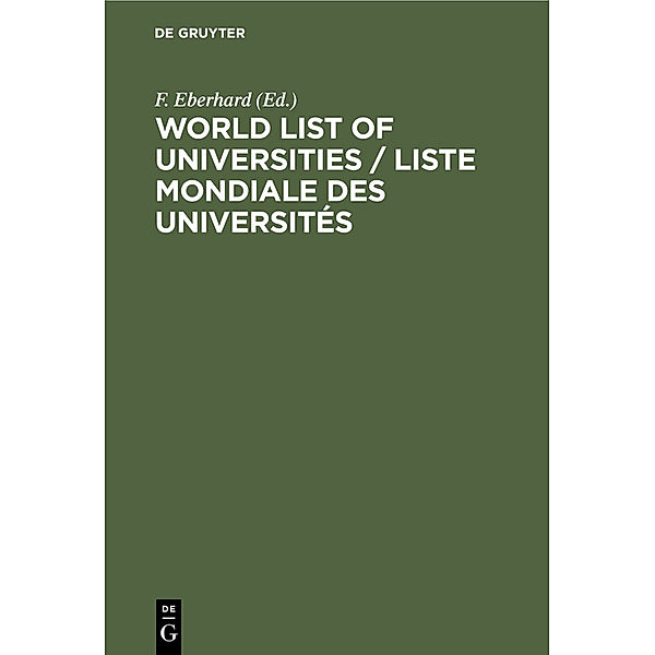 World List of Universities / Liste Mondiale des Universités