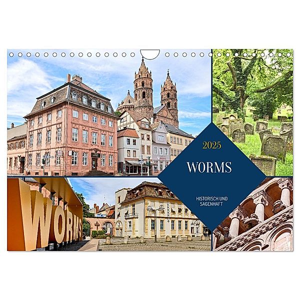 Worms - historisch und sagenhaft (Wandkalender 2025 DIN A4 quer), CALVENDO Monatskalender, Calvendo, U boeTtchEr