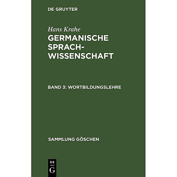 Wortbildungslehre / Sammlung Göschen Bd.2234