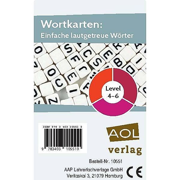Wortkarten: Einfache lautgetreue Wörter - Level 4-6 (Kartenspiel), Kristina Poncin