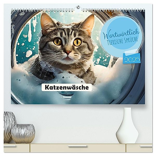 Wortwörtlich - Tierische Sprüche (hochwertiger Premium Wandkalender 2025 DIN A2 quer), Kunstdruck in Hochglanz, Calvendo, pixs:sell