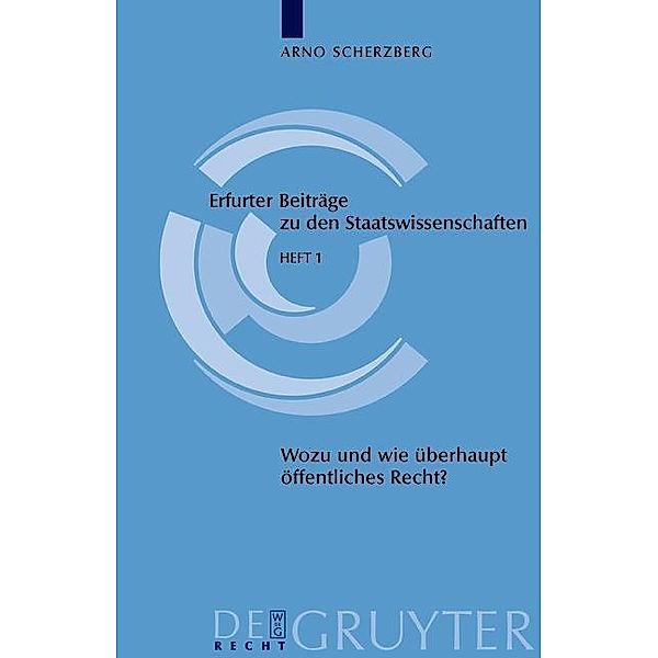 Wozu und wie überhaupt noch öffentliches Recht? / Erfurter Beiträge zu den Staatswissenschaften Bd.1, Arno Scherzberg