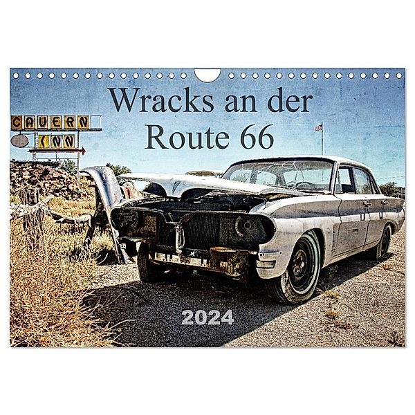 Wracks an der Route 66 (Wandkalender 2024 DIN A4 quer), CALVENDO Monatskalender, Reiner Silberstein