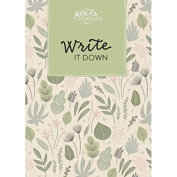 Write It Down - Nachhaltiges Notizbuch in A5 mit Hardcover und Pflanzen-Motiv, pen2nature