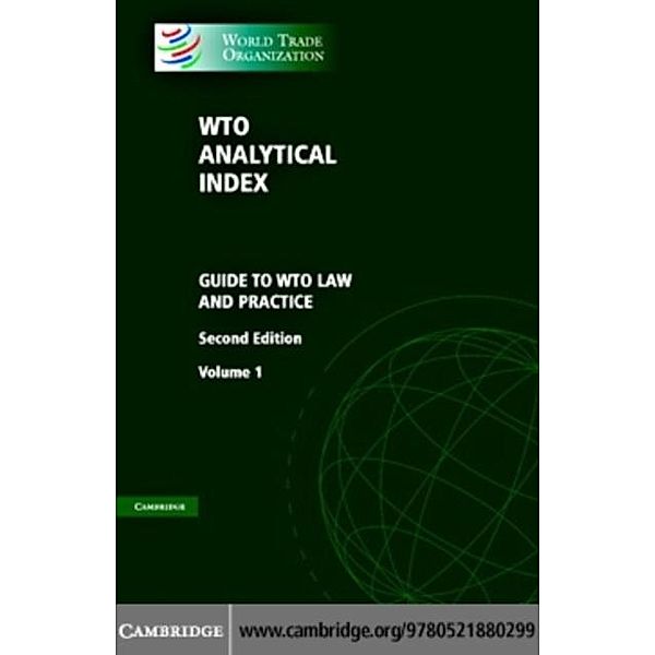 WTO Analytical Index 2 Volumes, World Trade Organization Legal Affairs Division