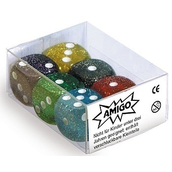 Amigo Verlag Würfel Glitter W06 Set gemischt (Spiel-Zubehör)