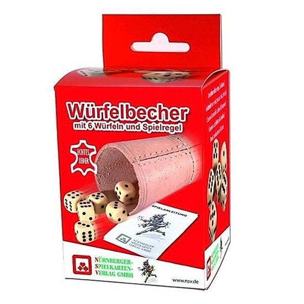 Würfelbecher Leder mit Würfel (Spiel)