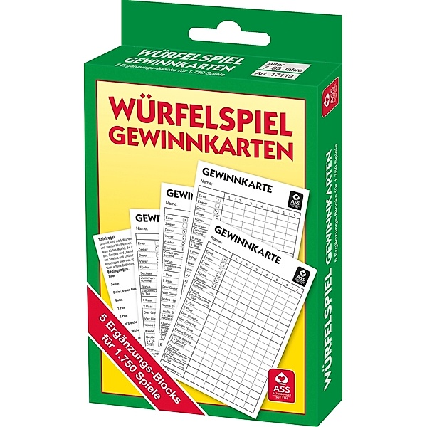 ASS Altenburger Würfelspiel Gewinnkarten - Blöcke