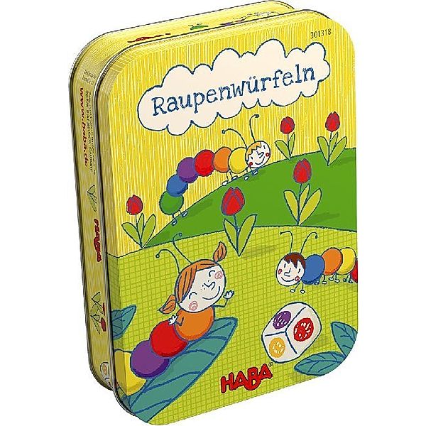 HABA Würfelspiel – Raupenwürfel in Metalldose