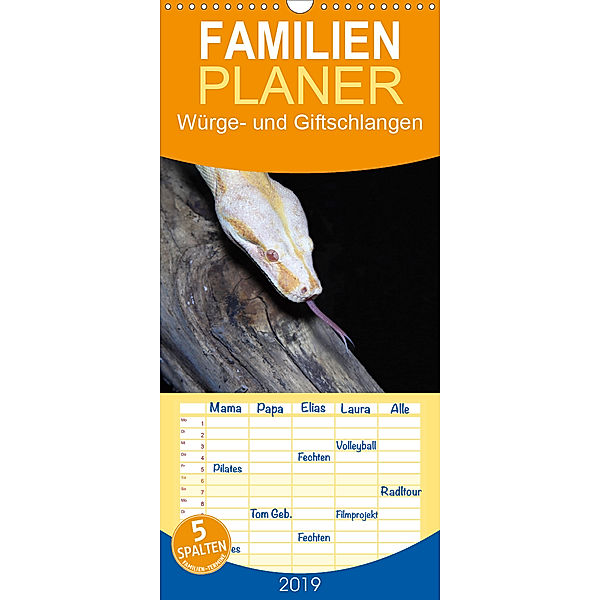 Würge- und Giftschlangen - Familienplaner hoch (Wandkalender 2019 , 21 cm x 45 cm, hoch), N N