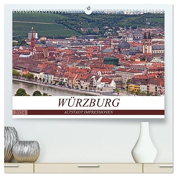 WÜRZBURG - ALTSTADT IMPRESSIONEN (hochwertiger Premium Wandkalender 2024 DIN A2 quer), Kunstdruck in Hochglanz, U boeTtchEr