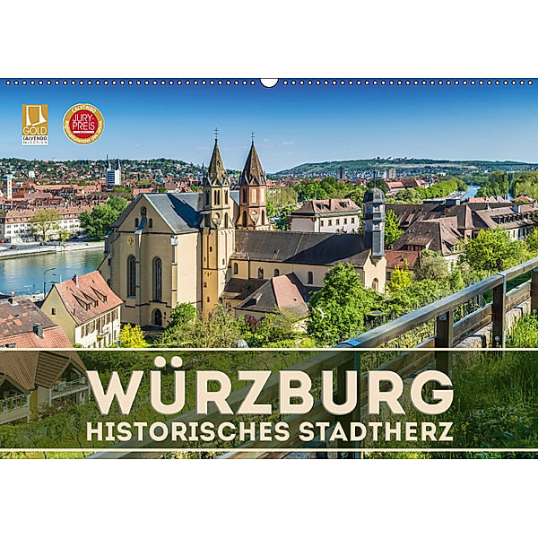 WÜRZBURG Historisches Stadtherz (Wandkalender 2019 DIN A2 quer), Melanie Viola