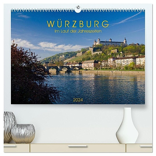 Würzburg - Im Lauf der Jahreszeiten (hochwertiger Premium Wandkalender 2024 DIN A2 quer), Kunstdruck in Hochglanz, Volker Müther