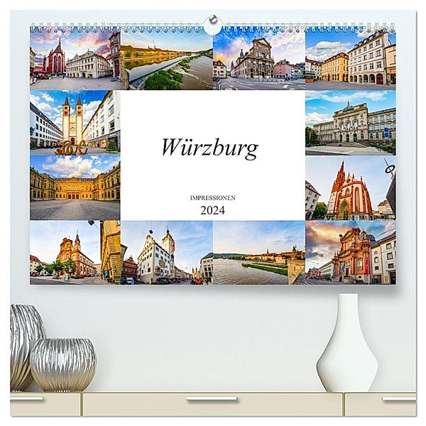 Würzburg Impressionen (hochwertiger Premium Wandkalender 2024 DIN A2 quer), Kunstdruck in Hochglanz, Dirk Meutzner