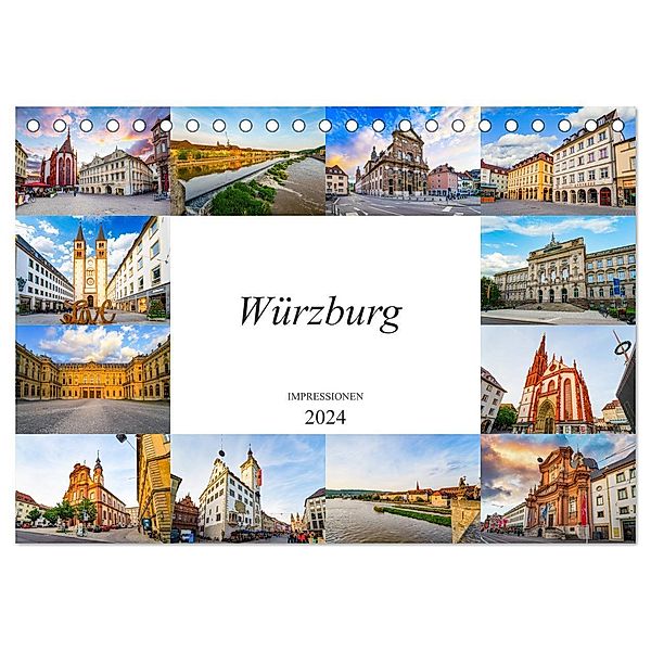 Würzburg Impressionen (Tischkalender 2024 DIN A5 quer), CALVENDO Monatskalender, Dirk Meutzner