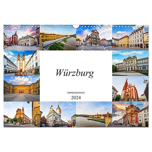 Würzburg Impressionen (Wandkalender 2024 DIN A3 quer), CALVENDO Monatskalender, Dirk Meutzner