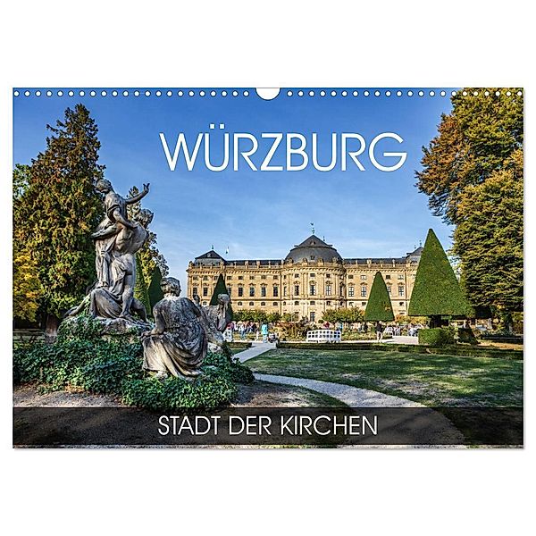 Würzburg - Stadt der Kirchen (Wandkalender 2024 DIN A3 quer), CALVENDO Monatskalender, Val Thoermer