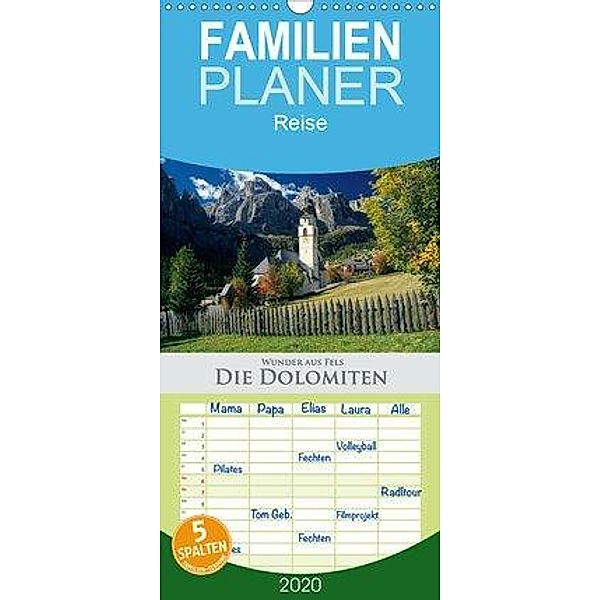 Wunder aus Fels Die Dolomiten - Familienplaner hoch (Wandkalender 2020 , 21 cm x 45 cm, hoch), Rick Janka