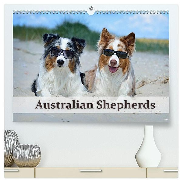 Wunderbare Australian Shepherds (hochwertiger Premium Wandkalender 2024 DIN A2 quer), Kunstdruck in Hochglanz, Trio Bildarchiv - Nicole Noack