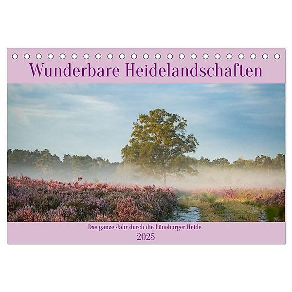 Wunderbare Heidelandschaften (Tischkalender 2025 DIN A5 quer), CALVENDO Monatskalender, Calvendo, Jessie Rettig