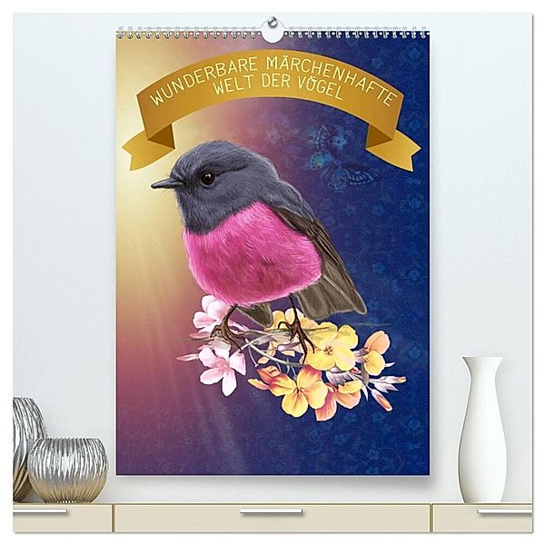 Wunderbare märchenhafte Welt der Vögel (hochwertiger Premium Wandkalender 2024 DIN A2 hoch), Kunstdruck in Hochglanz, Kavodedition Switzerland