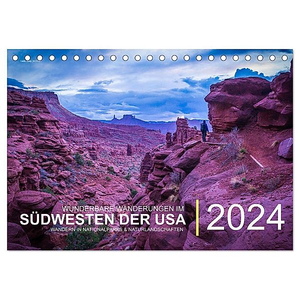 Wunderbare Wanderungen im Südwesten der USA (Tischkalender 2024 DIN A5 quer), CALVENDO Monatskalender, Christian Hubo - feel4nature