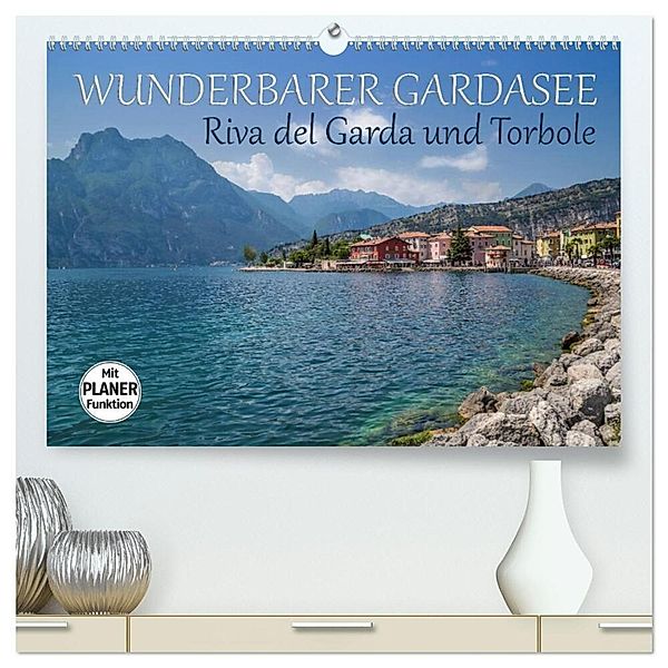 WUNDERBARER GARDASEE Riva del Garda und Torbole (hochwertiger Premium Wandkalender 2024 DIN A2 quer), Kunstdruck in Hochglanz, Melanie Viola