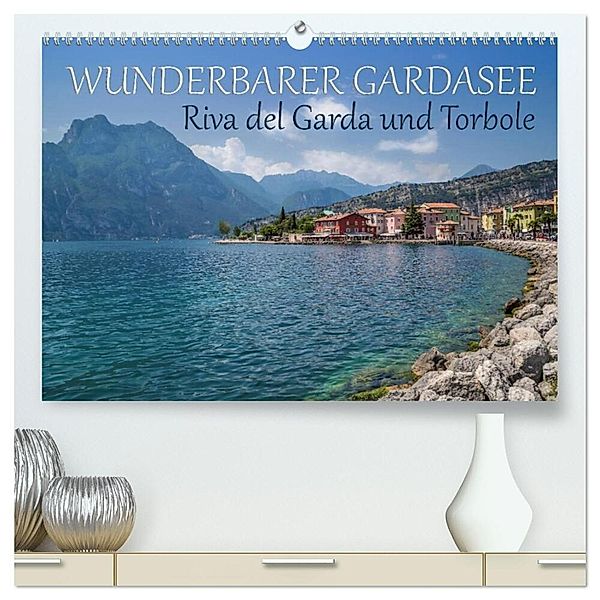 WUNDERBARER GARDASEE Riva del Garda und Torbole (hochwertiger Premium Wandkalender 2024 DIN A2 quer), Kunstdruck in Hochglanz, Melanie Viola