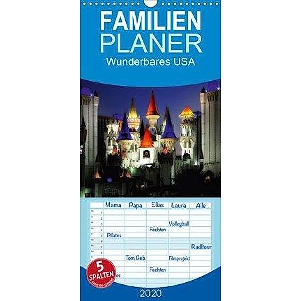 Wunderbares USA - Familienplaner hoch (Wandkalender 2020 , 21 cm x 45 cm, hoch), Joachim Kalkhof