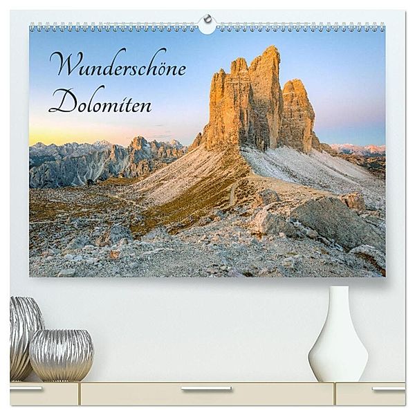 Wunderschöne Dolomiten (hochwertiger Premium Wandkalender 2025 DIN A2 quer), Kunstdruck in Hochglanz, Calvendo, Michael Valjak