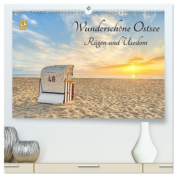 Wunderschöne Ostsee Rügen und Usedom (hochwertiger Premium Wandkalender 2025 DIN A2 quer), Kunstdruck in Hochglanz, Calvendo, Michael Valjak