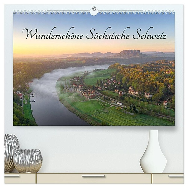 Wunderschöne Sächsische Schweiz (hochwertiger Premium Wandkalender 2024 DIN A2 quer), Kunstdruck in Hochglanz, Michael Valjak