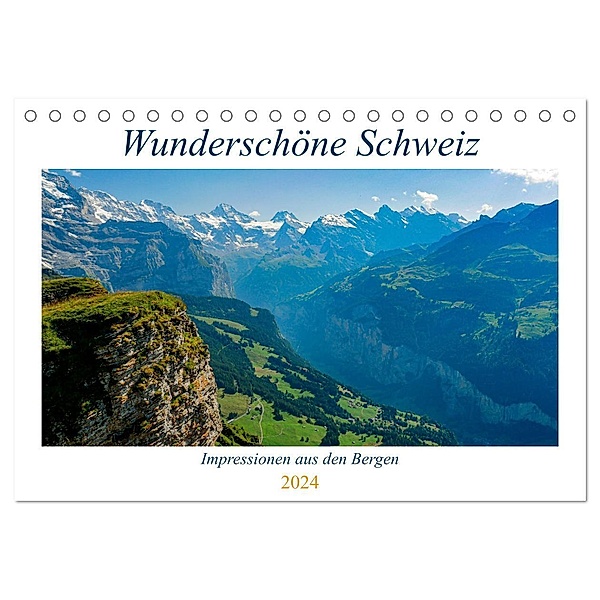 Wunderschöne Schweiz (Tischkalender 2024 DIN A5 quer), CALVENDO Monatskalender, photobrandt