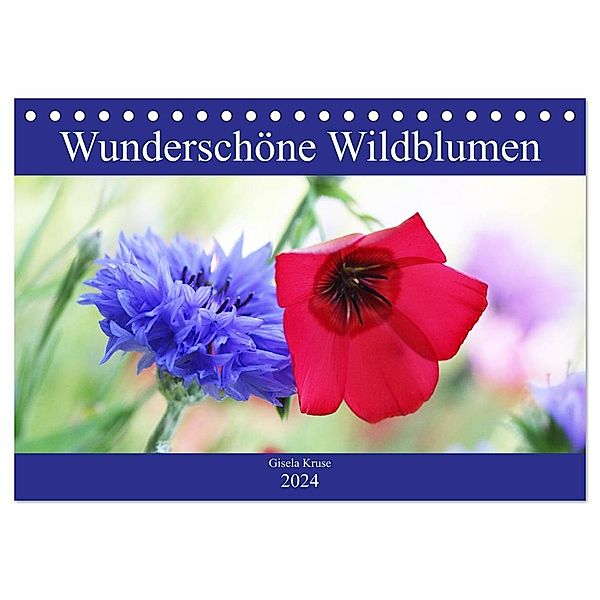 Wunderschöne Wildblumen (Tischkalender 2024 DIN A5 quer), CALVENDO Monatskalender, Gisela Kruse