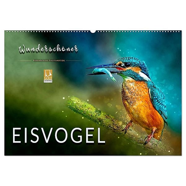 Wunderschöner Eisvogel (Wandkalender 2024 DIN A2 quer), CALVENDO Monatskalender, Peter Roder