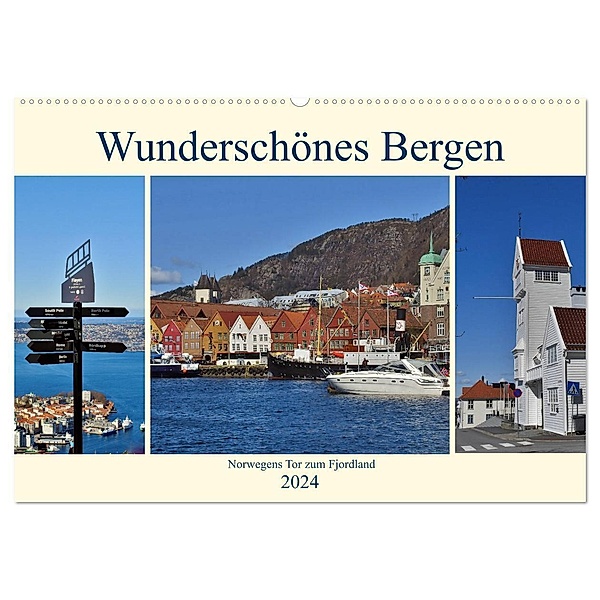 Wunderschönes Bergen. Norwegens Tor zum Fjordland (Wandkalender 2024 DIN A2 quer), CALVENDO Monatskalender, René Schaack
