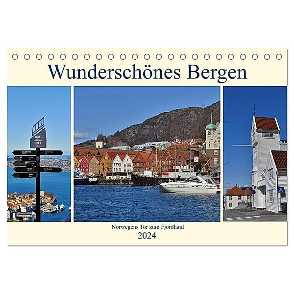 Wunderschönes Bergen. Norwegens Tor zum Fjordland (Tischkalender 2024 DIN A5 quer), CALVENDO Monatskalender, René Schaack