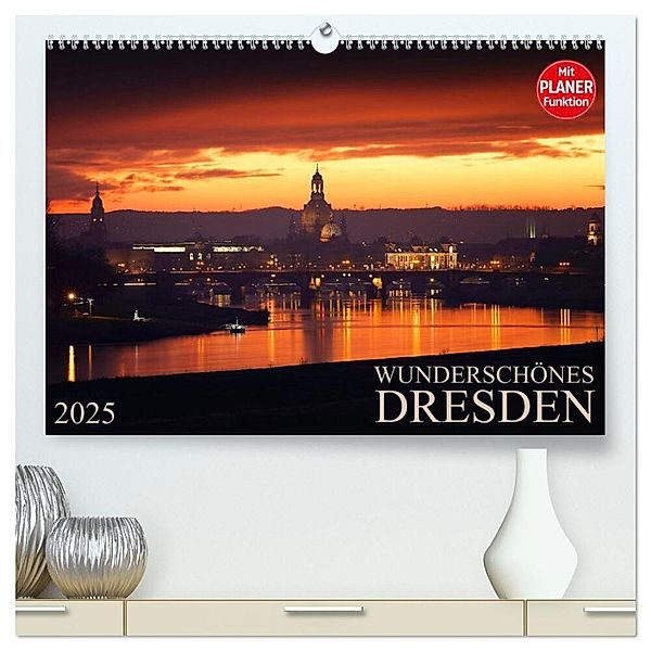 Wunderschönes Dresden (hochwertiger Premium Wandkalender 2025 DIN A2 quer), Kunstdruck in Hochglanz, Calvendo, Dirk Meutzner