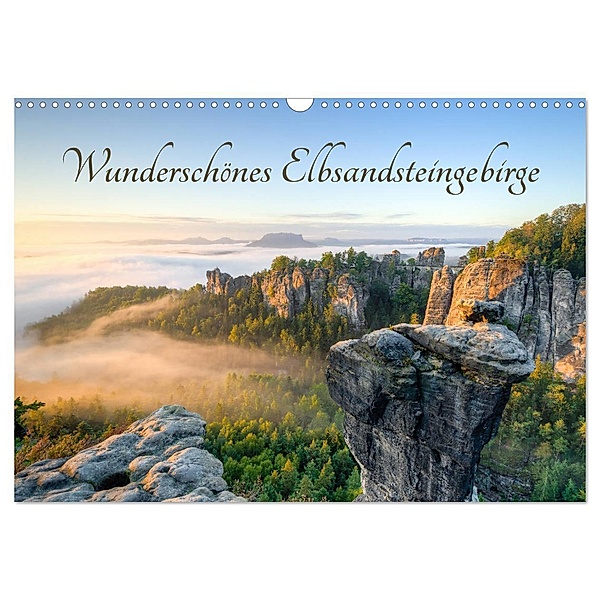 Wunderschönes Elbsandsteingebirge (Wandkalender 2024 DIN A3 quer), CALVENDO Monatskalender, Michael Valjak