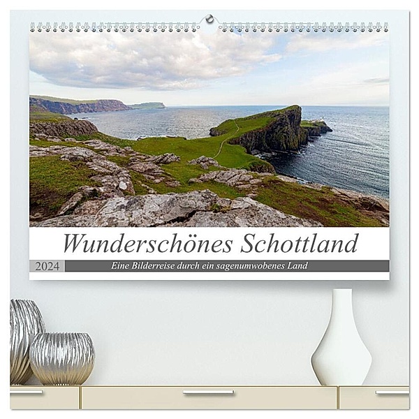 Wunderschönes Schottland - Bilderreise durch ein sagenumwobenes Land (hochwertiger Premium Wandkalender 2024 DIN A2 quer), Kunstdruck in Hochglanz, TJPhotography