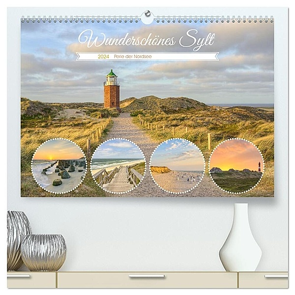 Wunderschönes Sylt - Perle der Nordsee (hochwertiger Premium Wandkalender 2024 DIN A2 quer), Kunstdruck in Hochglanz, Michael Valjak