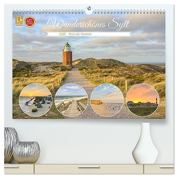 Wunderschönes Sylt - Perle der Nordsee (hochwertiger Premium Wandkalender 2025 DIN A2 quer), Kunstdruck in Hochglanz, Calvendo, Michael Valjak