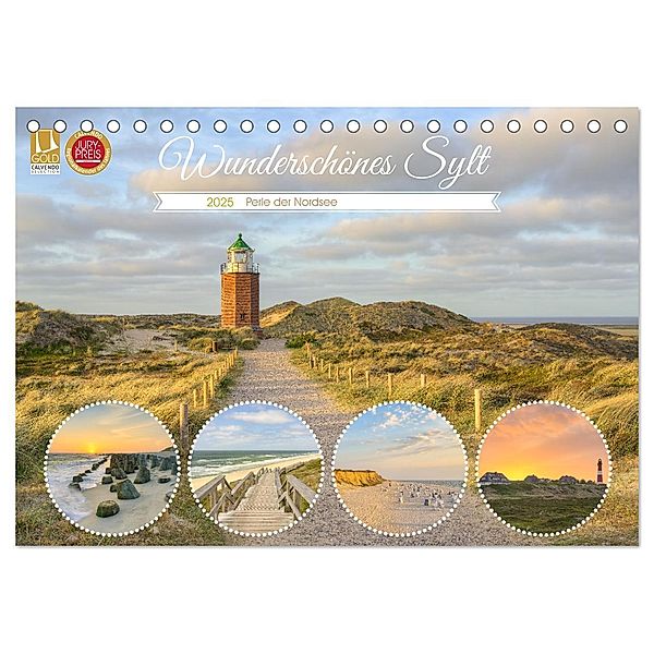 Wunderschönes Sylt - Perle der Nordsee (Tischkalender 2025 DIN A5 quer), CALVENDO Monatskalender, Calvendo, Michael Valjak