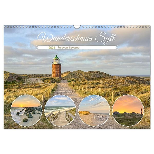 Wunderschönes Sylt - Perle der Nordsee (Wandkalender 2024 DIN A3 quer), CALVENDO Monatskalender, Michael Valjak