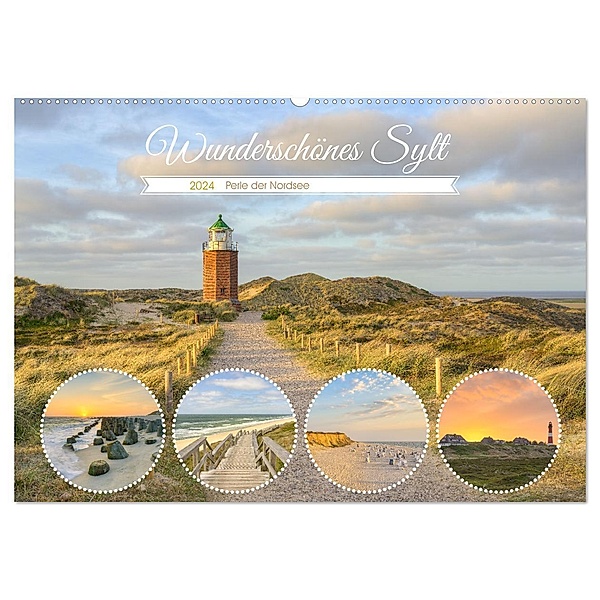 Wunderschönes Sylt - Perle der Nordsee (Wandkalender 2024 DIN A2 quer), CALVENDO Monatskalender, Michael Valjak